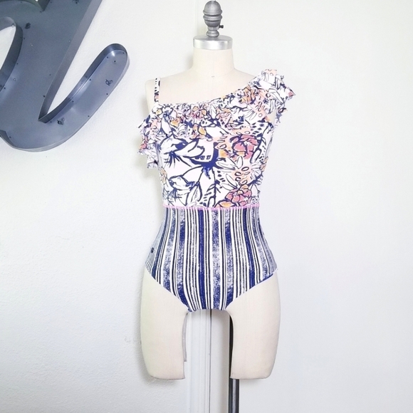 MAAJI Swimwear Ruffled Colorblock One Piece Swimsuit - Picture 3 of 13